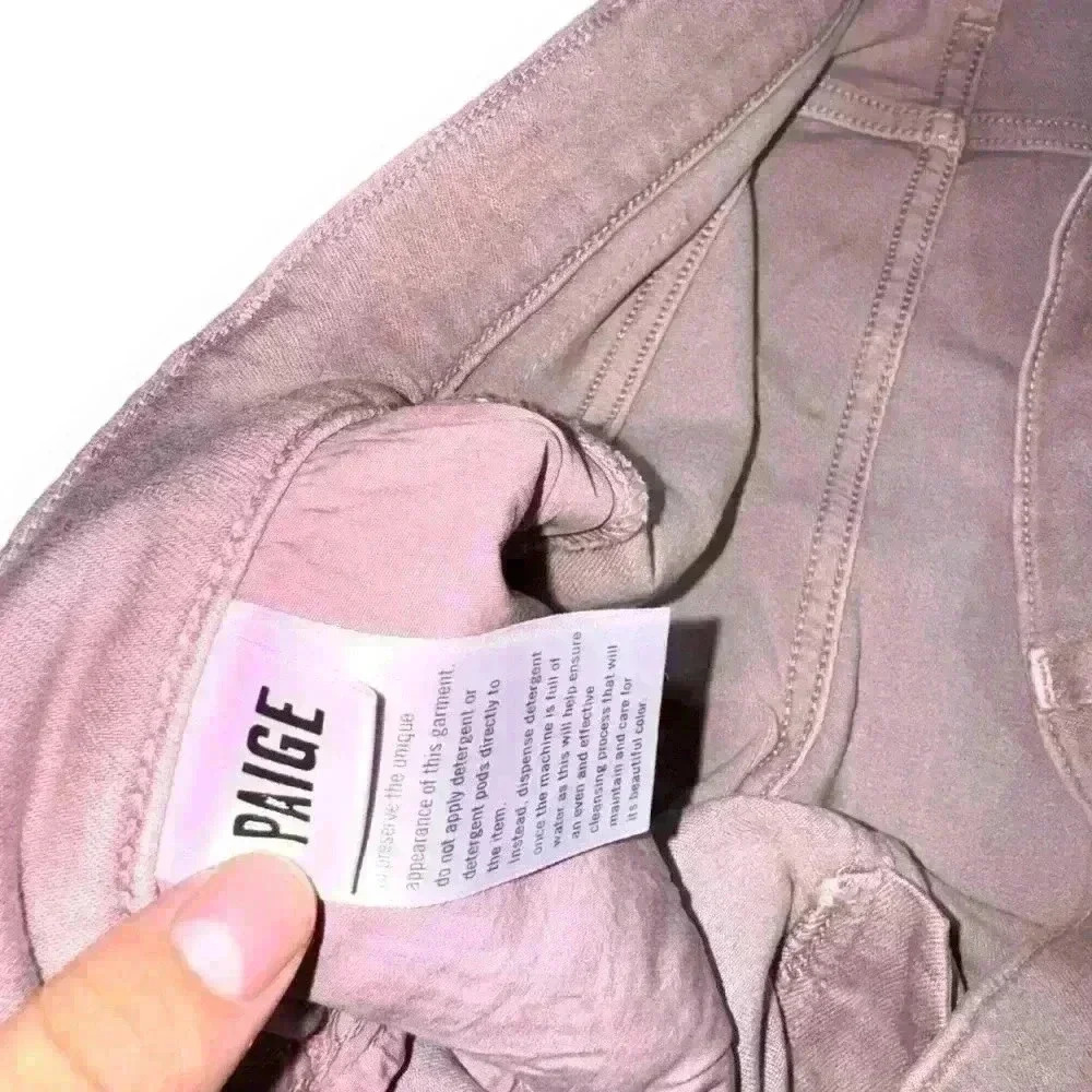 NWT PAIGE LENNOX Slim Fit Jeans Stretch  W33 Straight Pink Casual City Offcie - Picture 12 of 12